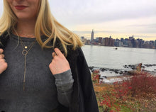 Load image into Gallery viewer, Adjustable Bar Lariat in 14k Gold Filled or 14k Rose Gold Filled