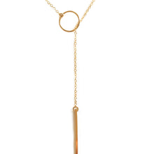 Load image into Gallery viewer, Adjustable Bar Lariat in 14k Gold Filled or 14k Rose Gold Filled
