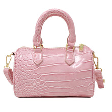 Load image into Gallery viewer, Crocodile Duffle Handbag ~ Pink or Gray