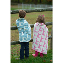Load image into Gallery viewer, Baby Reversible Pony Throw in Blue or Pink