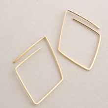 Load image into Gallery viewer, Geo Diamond Hoops ~ Available in 14k gf or Sterling Silver