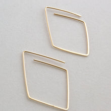 Load image into Gallery viewer, Geo Diamond Hoops ~ Available in 14k gf or Sterling Silver