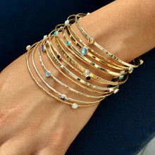 Load image into Gallery viewer, Hammered 14k Gold Filled Bangle ~ Choice of Stones