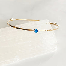 Load image into Gallery viewer, Hammered 14k Gold Filled Bangle ~ Choice of Stones