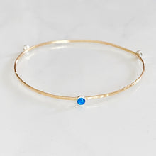 Load image into Gallery viewer, Hammered 14k Gold Filled Bangle ~ Choice of Stones