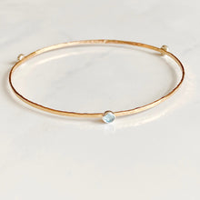 Load image into Gallery viewer, Hammered 14k Gold Filled Bangle ~ Choice of Stones