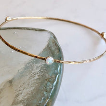 Load image into Gallery viewer, Hammered 14k Gold Filled Bangle ~ Choice of Stones