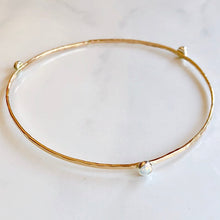 Load image into Gallery viewer, Hammered 14k Gold Filled Bangle ~ Choice of Stones