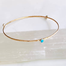 Load image into Gallery viewer, Hammered 14k Gold Filled Bangle ~ Choice of Stones