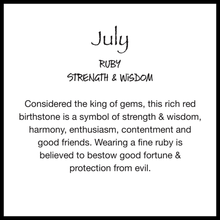 Load image into Gallery viewer, July Ruby Birthstone Heart with Heart Spoon