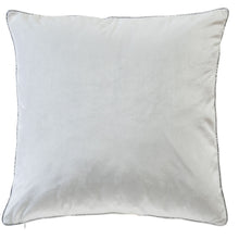 Load image into Gallery viewer, Noah White Velvet Pillow Featuring Silver Piping