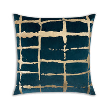Load image into Gallery viewer, Oslo Teal Gold Velvet Pillow