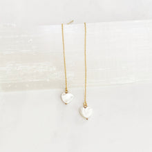 Load image into Gallery viewer, 14kt Gold Filled Pearl Heart Threader Earrings