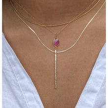 Load image into Gallery viewer, Purple Ruby Bar Drop Necklace