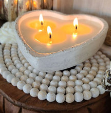 Load image into Gallery viewer, Small Clay Heart Soy Candle in White