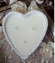 Load image into Gallery viewer, Small Clay Heart Soy Candle in White