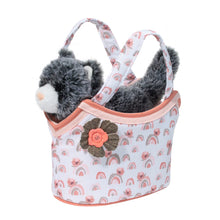 Load image into Gallery viewer, Watercolor Rainbow Sassy Sak with Gray Cat