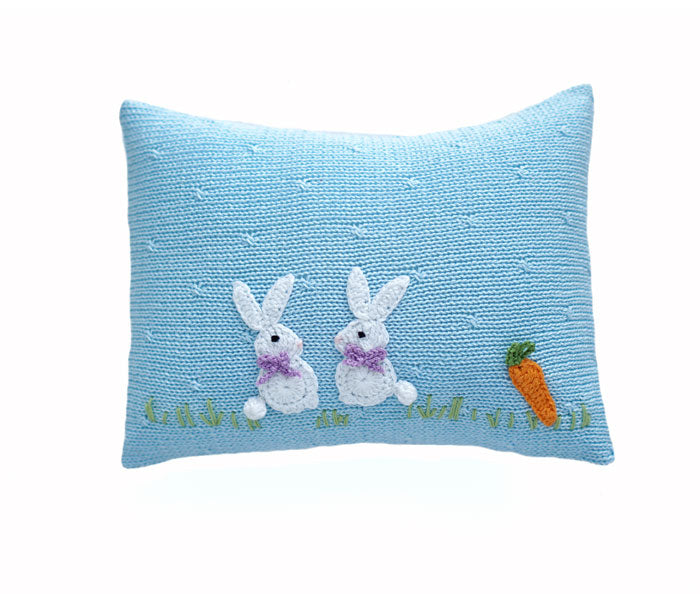 Baby Bunny Mini Pillow ~ Blue