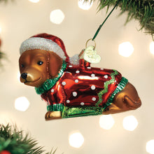 Load image into Gallery viewer, Dashing Dachshund Puppy Ornament
