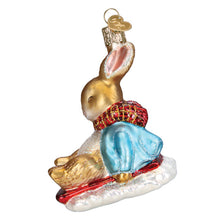 Load image into Gallery viewer, Peter Rabbit On Sled Ornament
