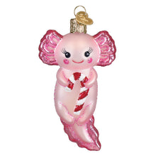 Load image into Gallery viewer, Axolotl With Candy Cane Ornament
