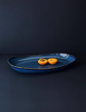 Load image into Gallery viewer, Mini Handmade Long Stoneware Serving Platters  | Dadasi : Indigo Blue / Small
