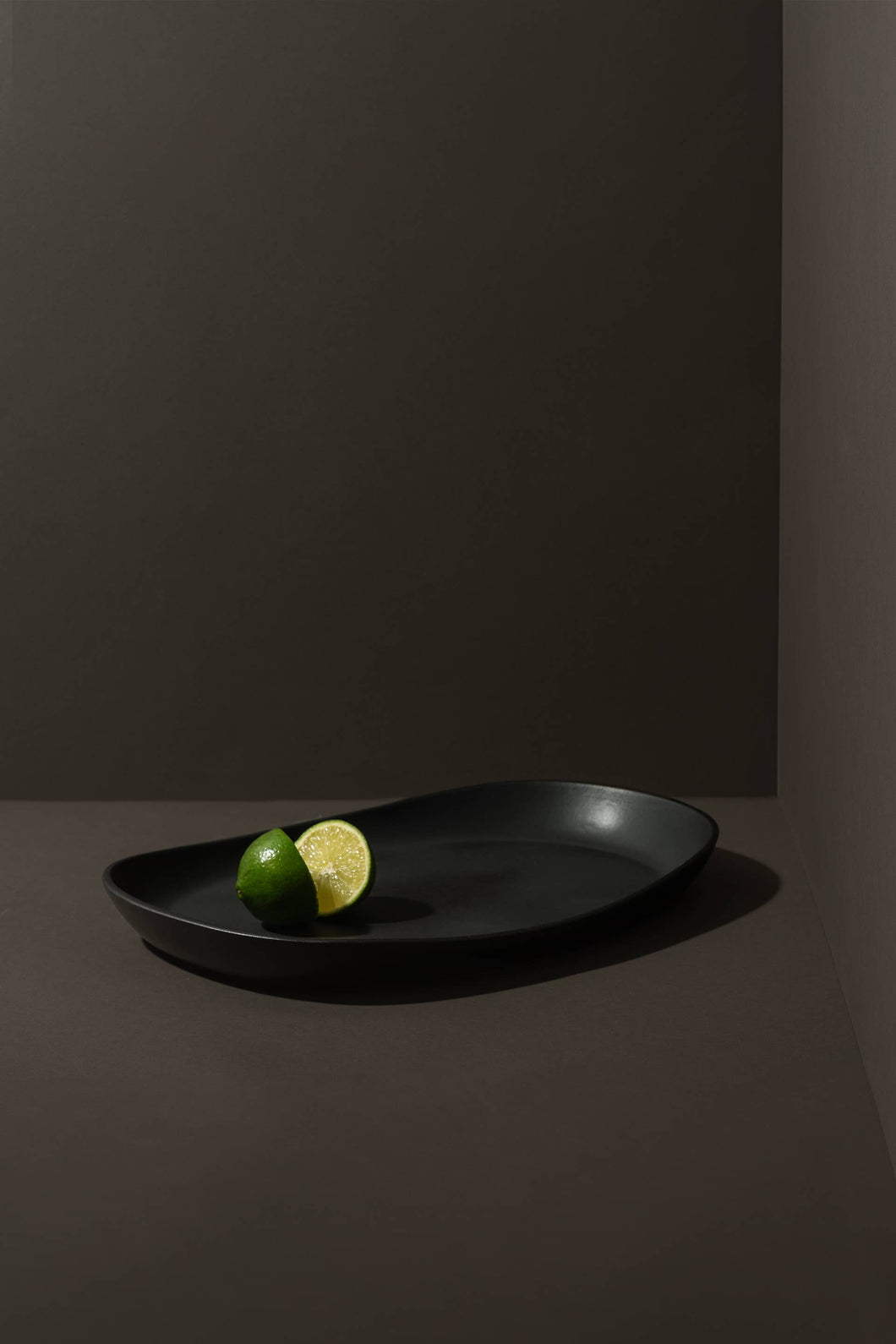 Mini Handmade Long Stoneware Serving Platters  | Dadasi : Matte Black / Small