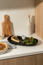 Load image into Gallery viewer, Mini Handmade Long Stoneware Serving Platters  | Dadasi : Matte Black / Medium
