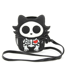 Load image into Gallery viewer, Glow in the Dark Sugar Skull Cat Crossbody Bag

