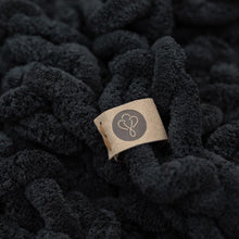 Load image into Gallery viewer, Infinite Chunky Knit Blanket Knit Blanket | Minky | Big - Onyx
