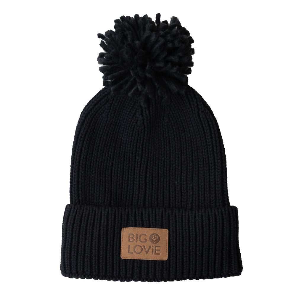 Vibe Cotton Cashmere Pom Hat ~ Black