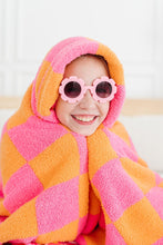 Load image into Gallery viewer, Bright Pink/Orange Checker Cozy Blanket
