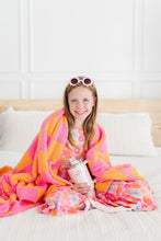 Load image into Gallery viewer, Bright Pink/Orange Checker Cozy Blanket
