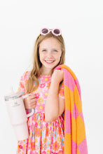 Load image into Gallery viewer, Bright Pink/Orange Checker Cozy Blanket
