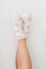 Load image into Gallery viewer, Coconut/Light Pink Heart Cozy Socks ~ Children
