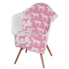 Load image into Gallery viewer, Baby Pony Reversible Blanket ~ Blue or Pink
