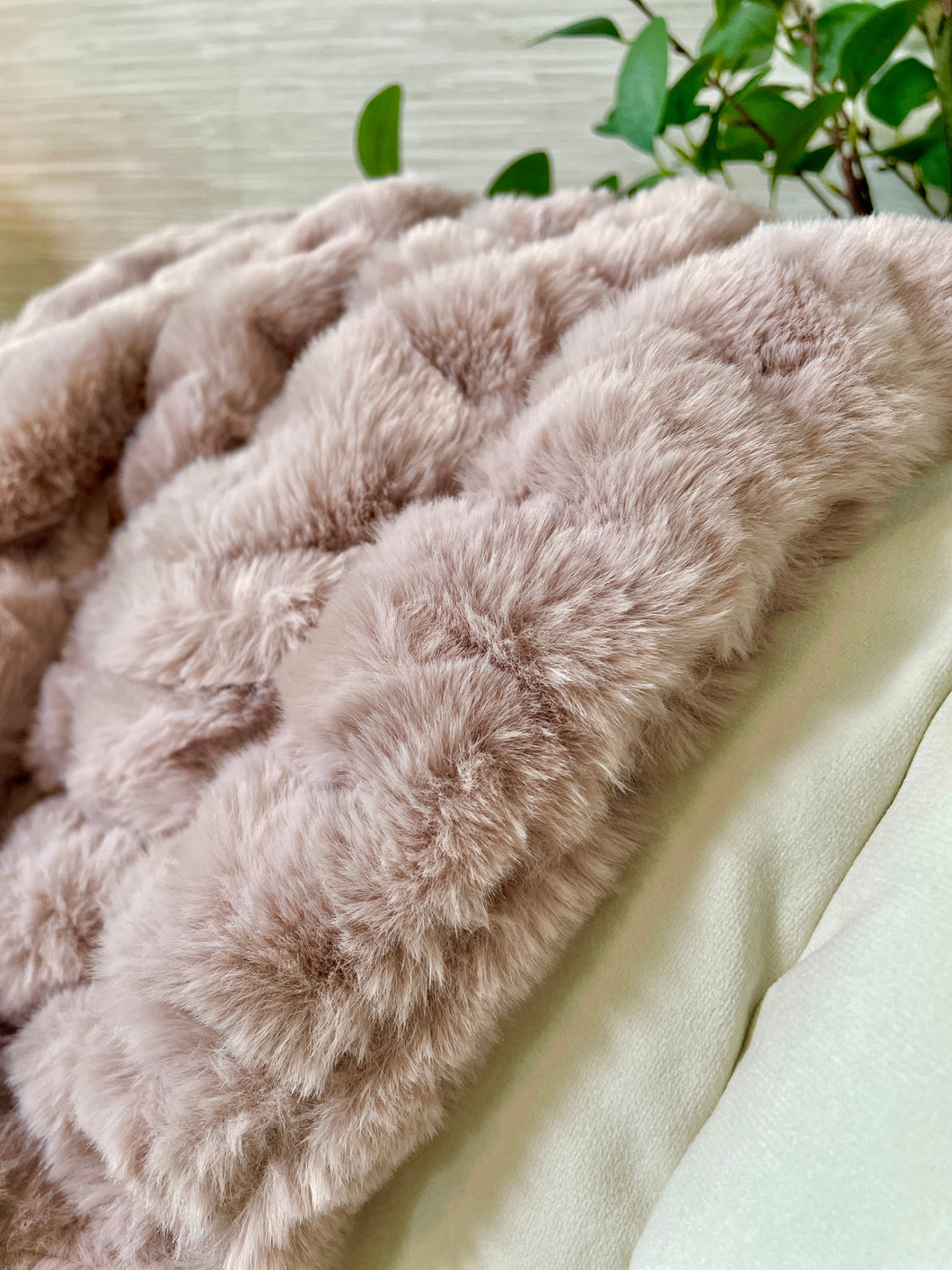 Blush Faux Fur Lap Blanket ~ 30