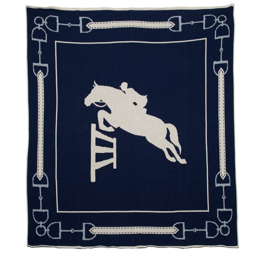 Equestrian Jumper Throw Blanket