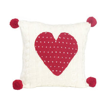 Load image into Gallery viewer, Cable Knit Heart 10&quot; Pillow
