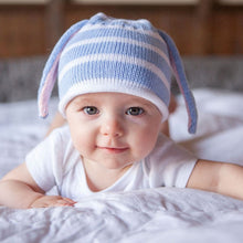 Load image into Gallery viewer, Baby Hat with Bunny Ears ~ Blue

