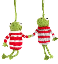 Load image into Gallery viewer, Frog Ornaments ~ Set of 2
