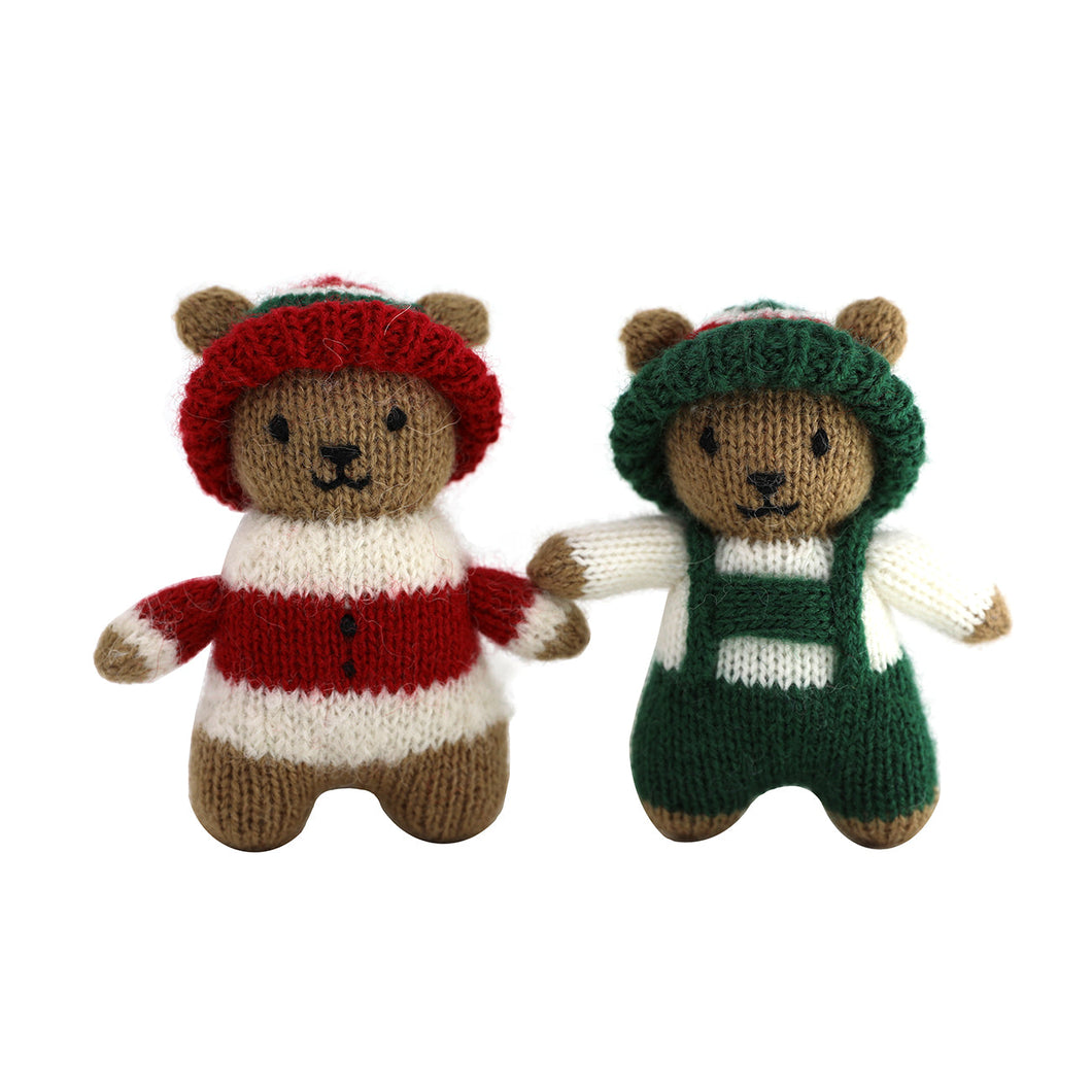 Swiss Christmas Bears Ornaments ~ Set of 2