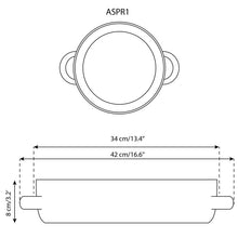 Load image into Gallery viewer, Stoneware Serving Plate with Handles 13.4&quot;
