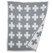 Load image into Gallery viewer, Swiss Cross Reversible Throw Blanket ~ 3 Colors
