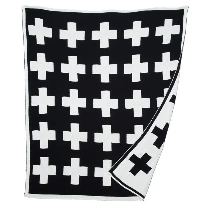 Swiss Cross Reversible Throw Blanket ~ 3 Colors
