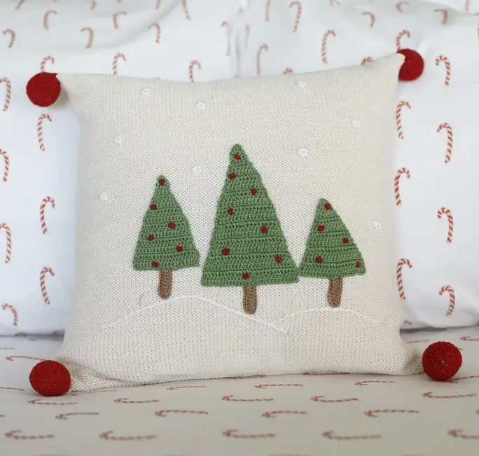 Three tree pillow ~ Ecru