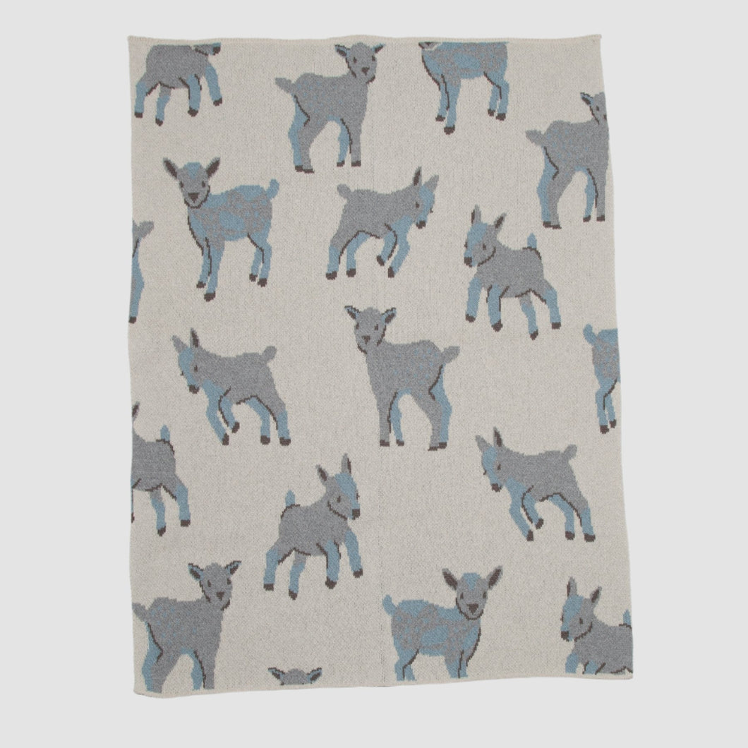 Baby Goat Blanket ~ Blue or Pink