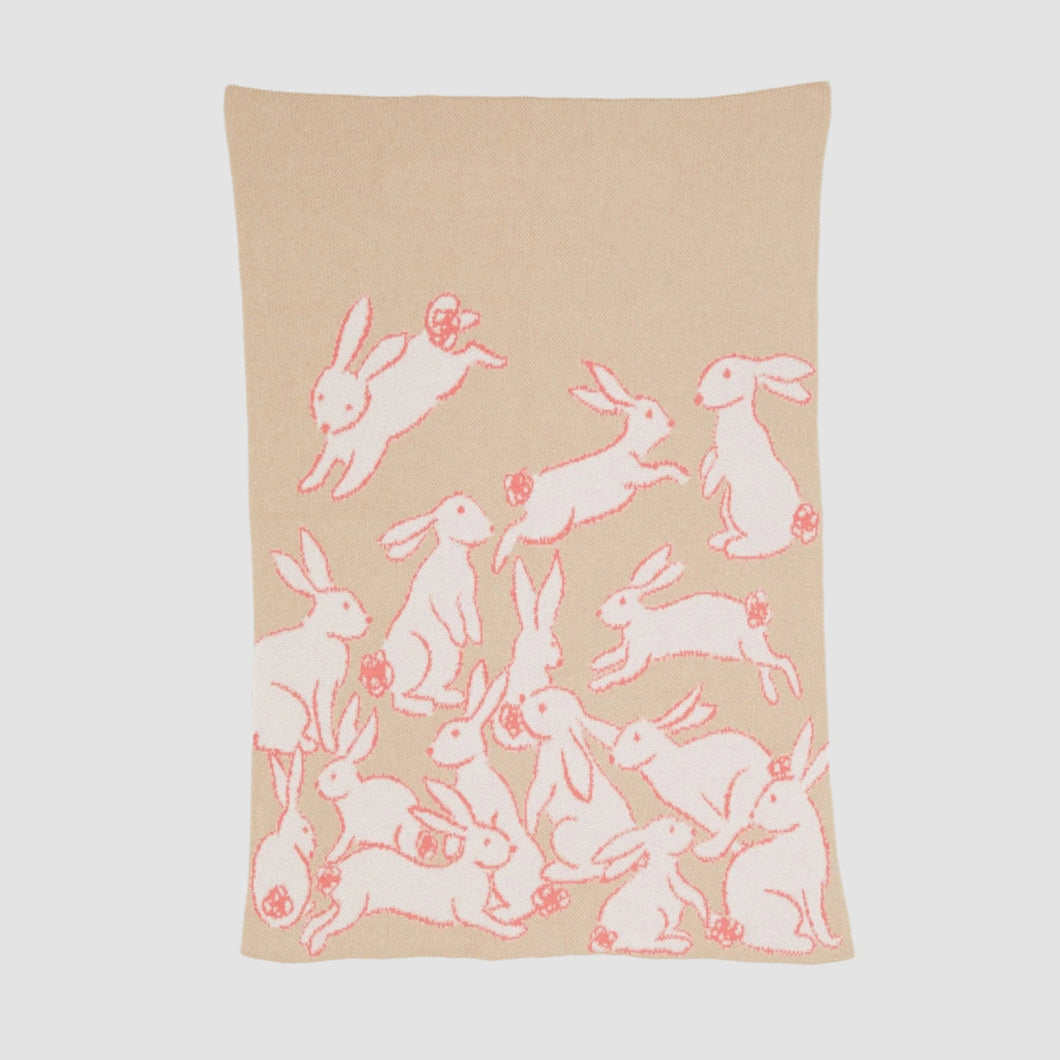 Baby Rabbits Blanket ~ Blue or Pink