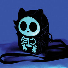 Load image into Gallery viewer, Glow in the Dark Sugar Skull Cat Crossbody Bag
