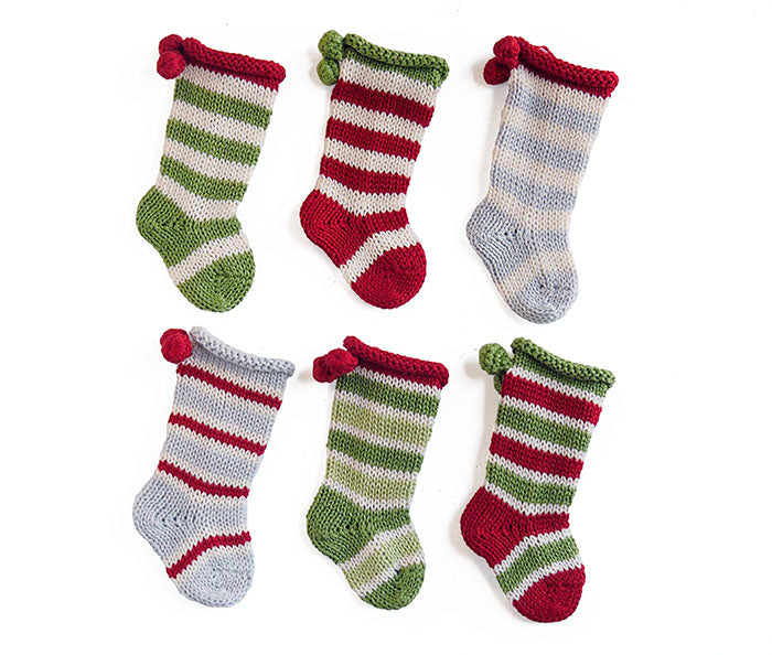 Tiny Stocking Ornaments ~ Set of 6